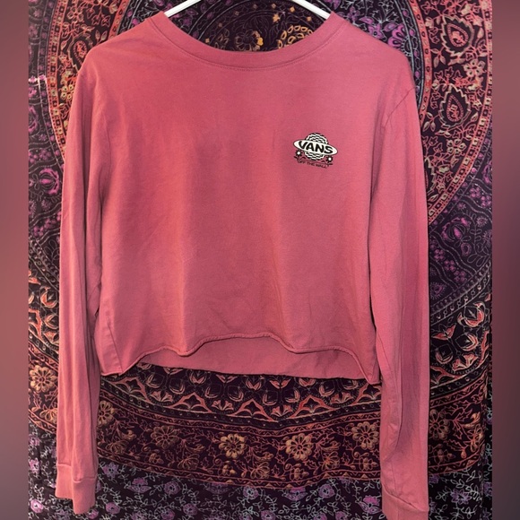 Vans Long Sleeve Crop Top with Butterflies - Picture 1 of 4